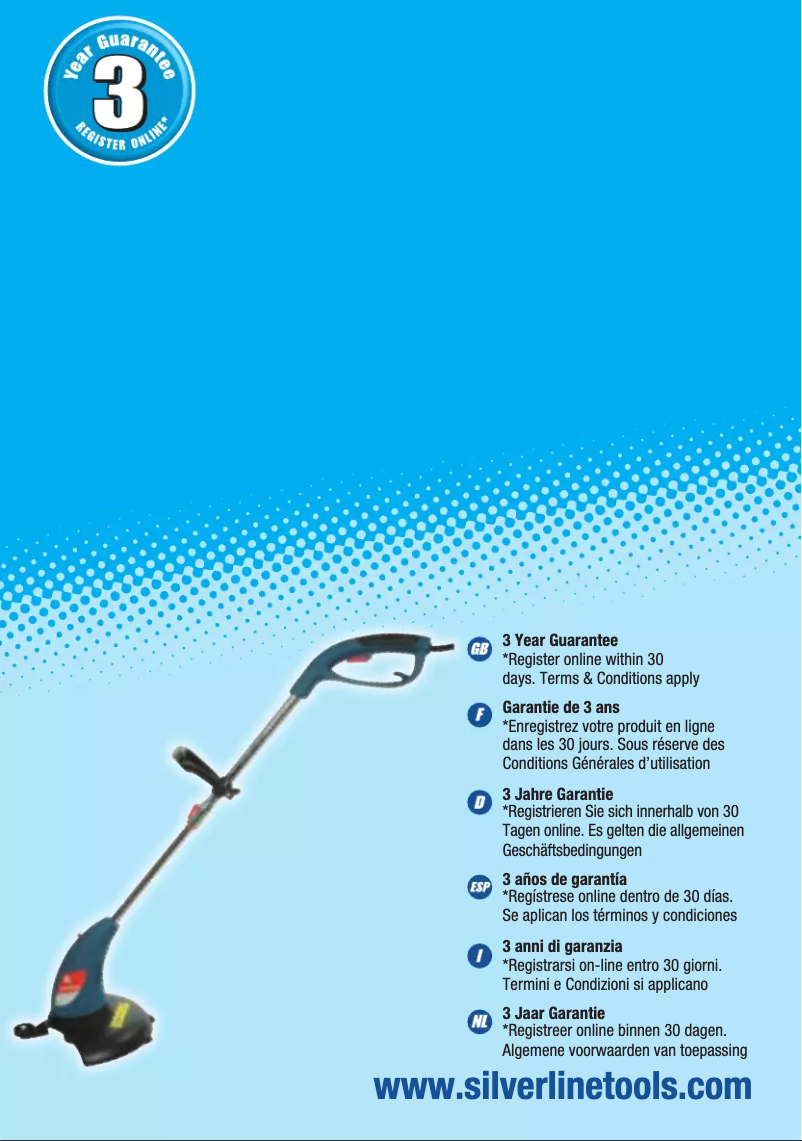 Page 1 de la notice Manuel utilisateur Silverline 400W Trimmer Bump Feed