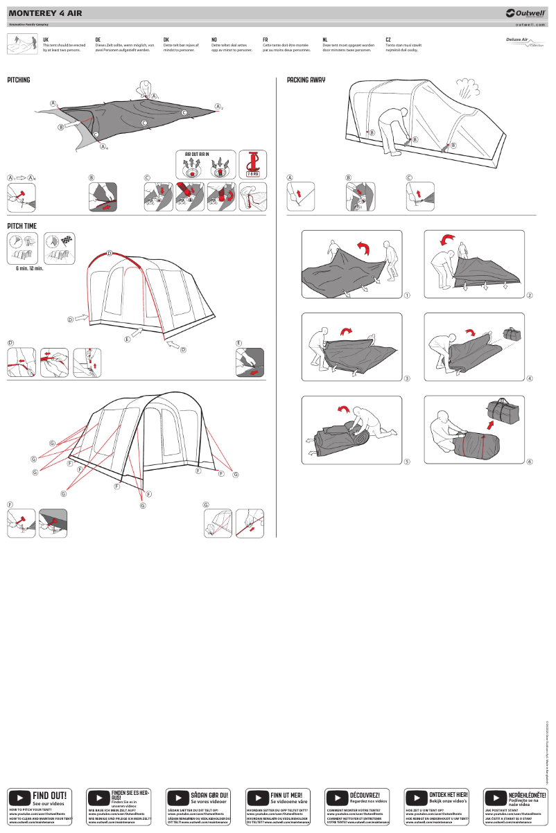 Page 1 de la notice Manuel utilisateur Outwell Monterey 4 Air