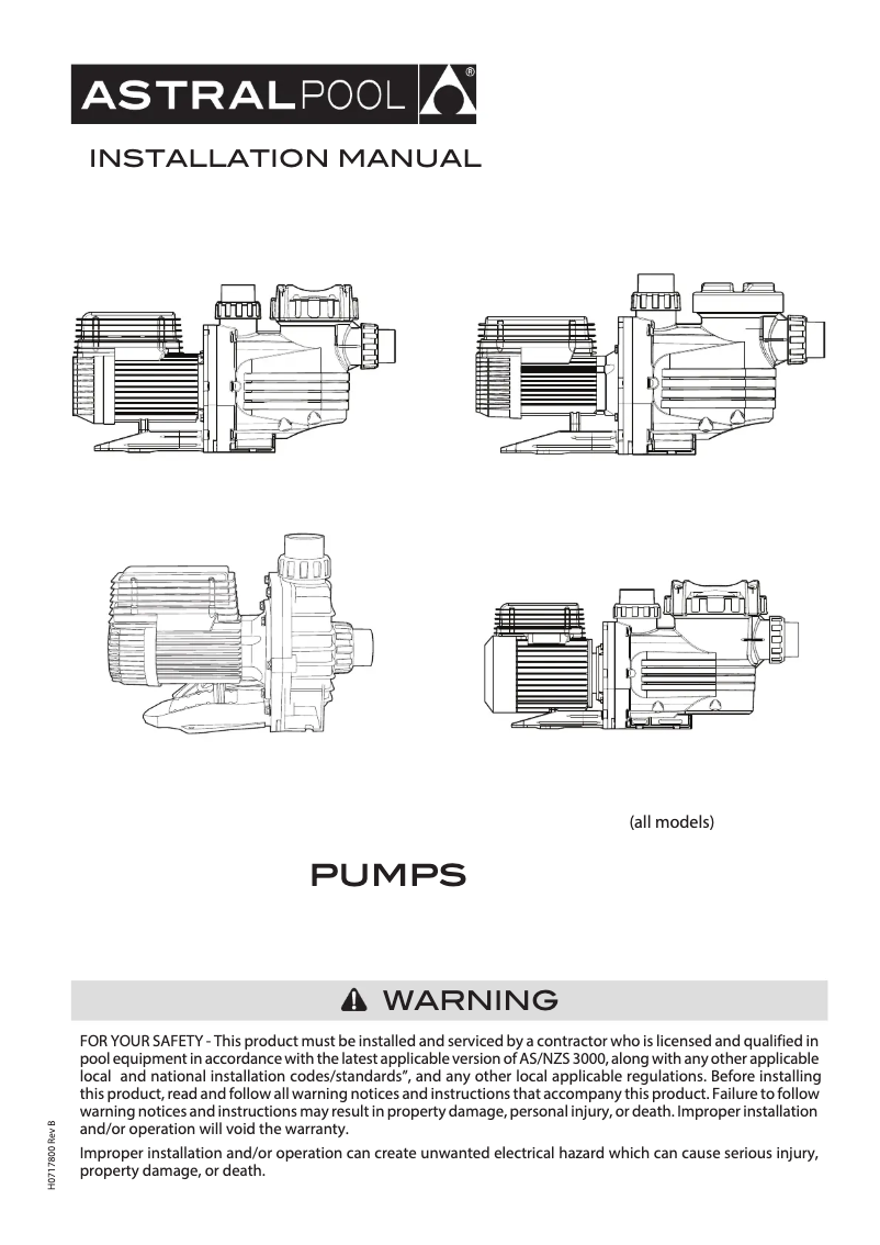 Page 1 de la notice Manuel utilisateur AstralPool XP 3.0