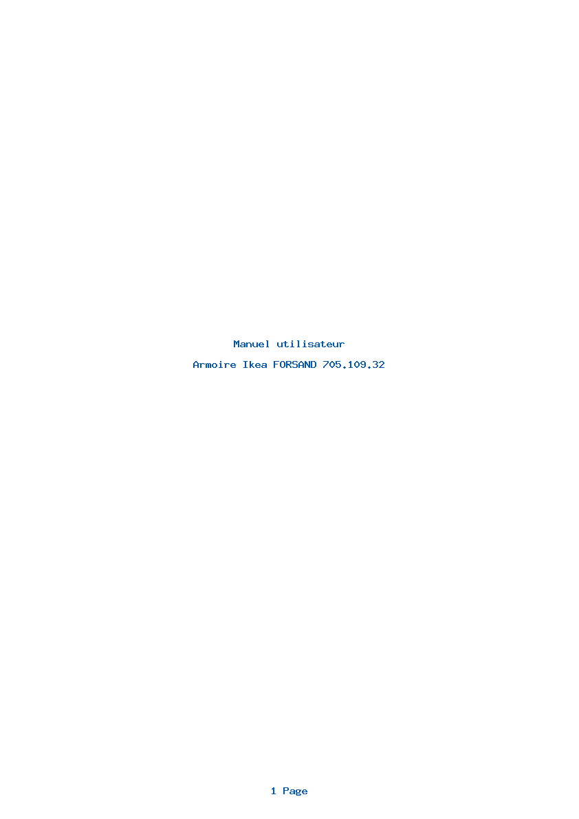 Page 1 de la notice Manuel utilisateur Ikea FORSAND 705.109.32