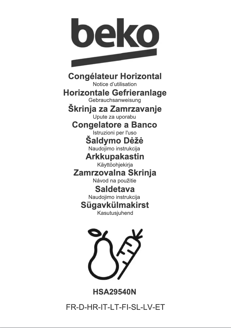 Page 1 de la notice Manuel utilisateur Beko HSA29540N