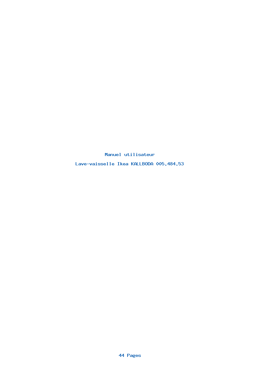 Page 1 de la notice Manuel utilisateur Ikea KALLBODA 005.484.53