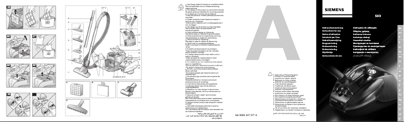 Page 1 de la notice Manuel utilisateur Siemens Super XS Dino VS59E22