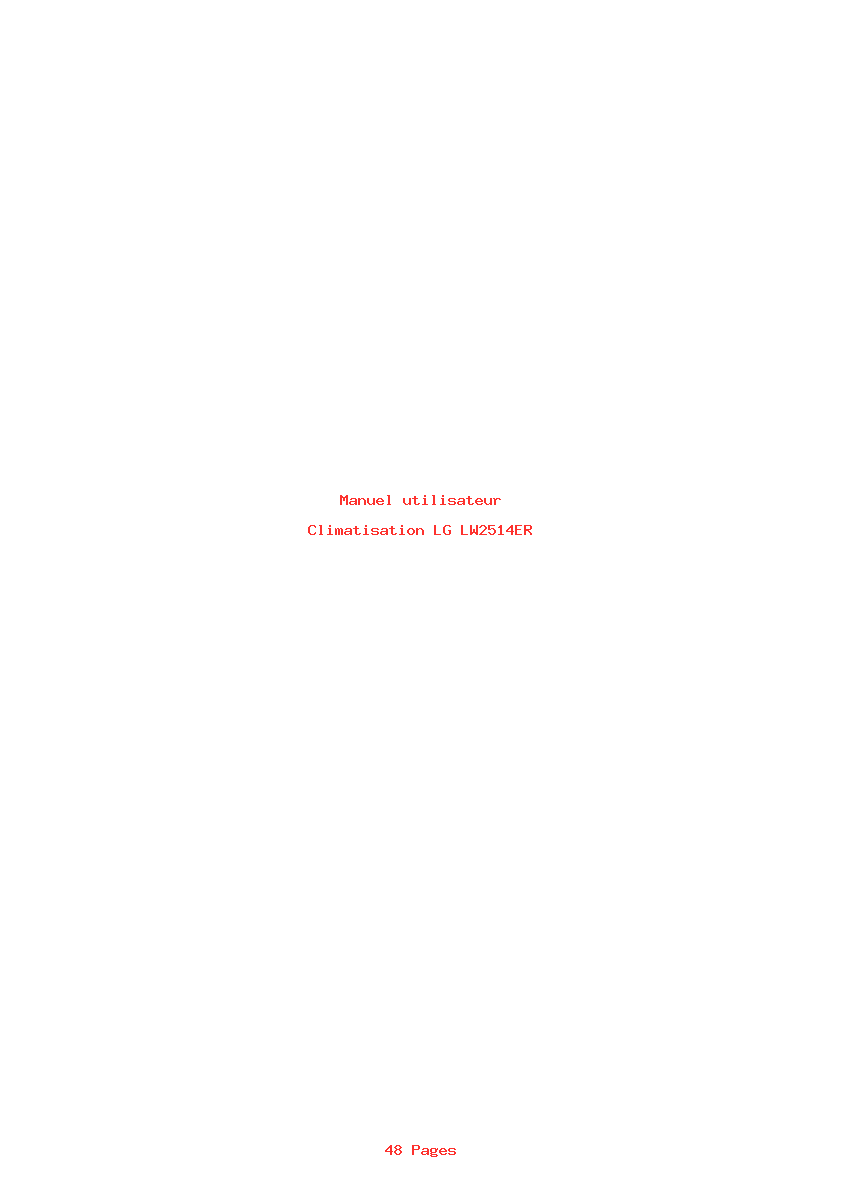 Page 1 de la notice Manuel utilisateur LG LW2514ER