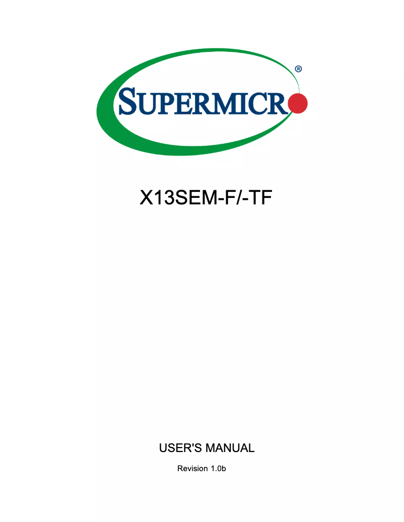 Page 1 de la notice Manuel utilisateur Supermicro X13SEM-F