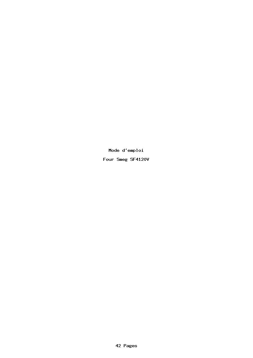 Page 1 de la notice Mode d'emploi Smeg SF4120V