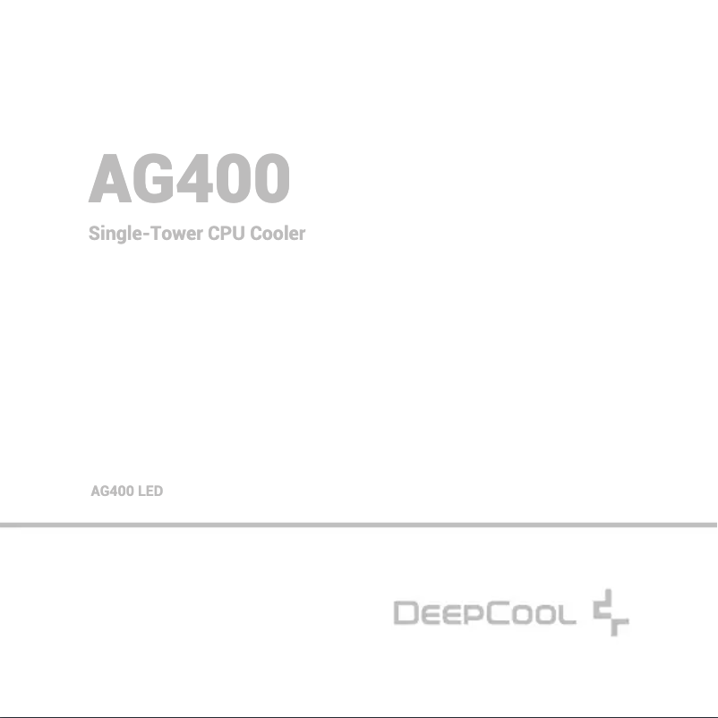 Page 1 of the manual User Manual DeepCool AG400 LED