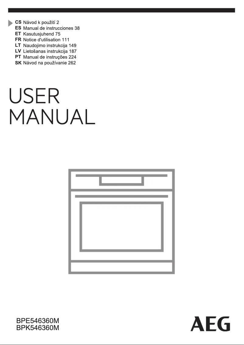 Page 1 de la notice Manuel utilisateur AEG BPE546360M