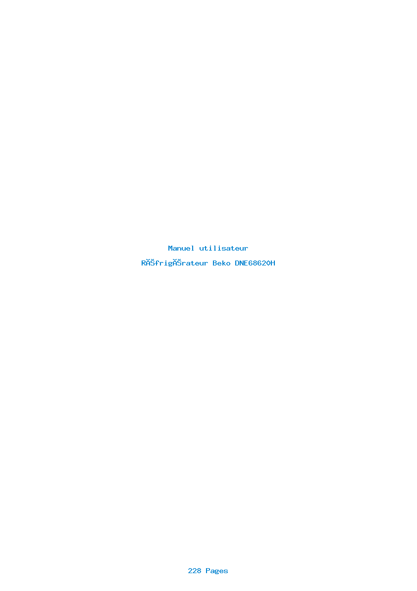 Page 1 de la notice Manuel utilisateur Beko DNE68620H