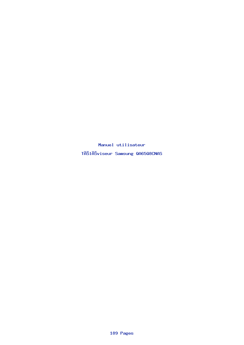 Page 1 de la notice Manuel utilisateur Samsung QA65Q8CNAS