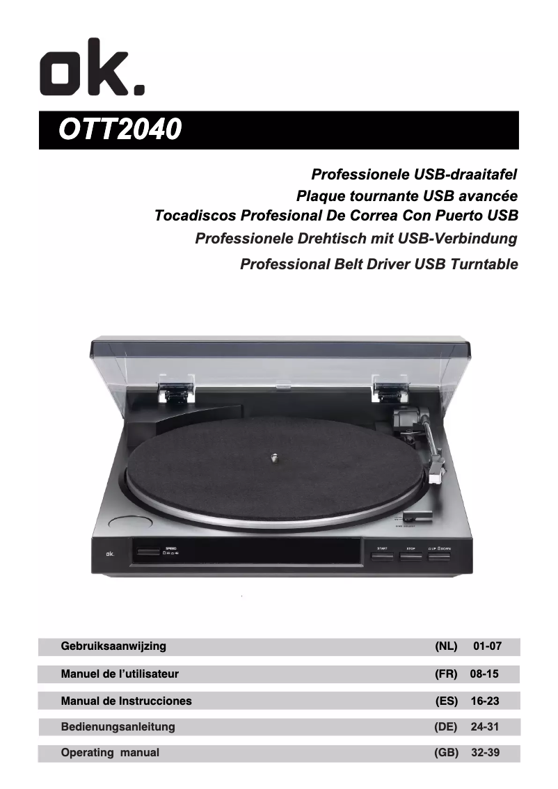Página 1 del manual Manual de usuario OK OTT2040