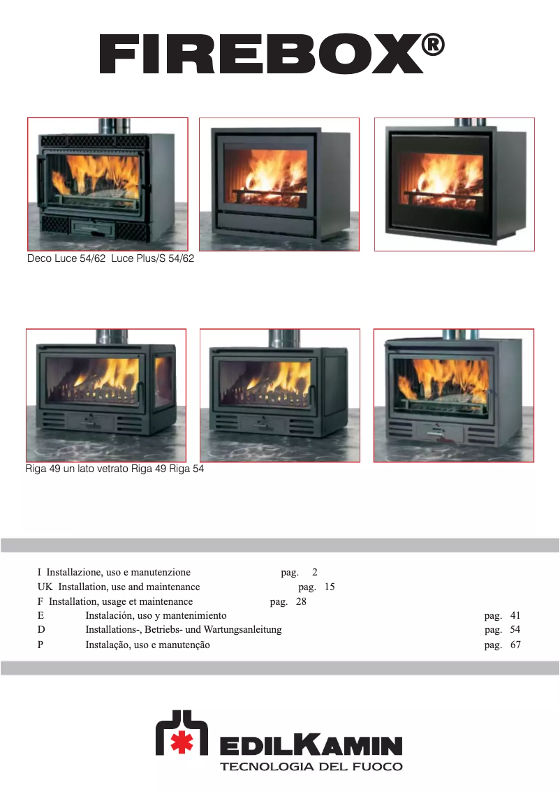 Page 1 de la notice Manuel utilisateur Edilkamin FIREBOX