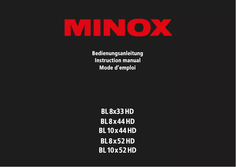 Page 1 de la notice Manuel utilisateur Minox BL 8X44 HD