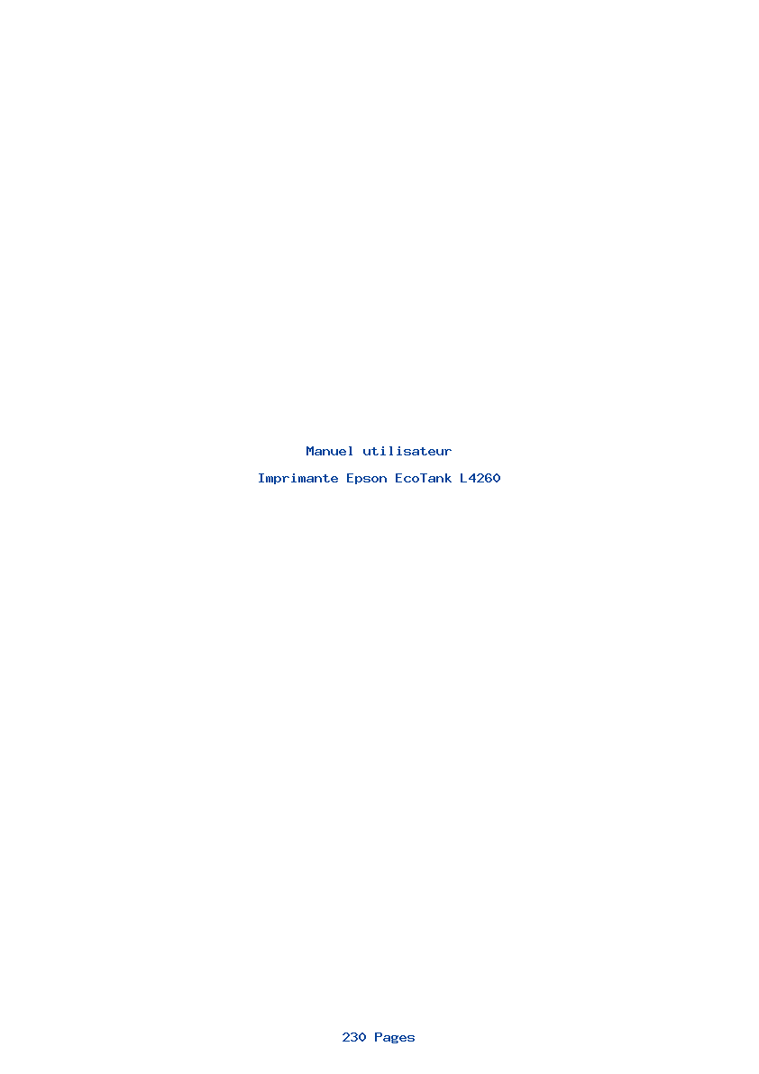 Page 1 de la notice Manuel utilisateur Epson EcoTank L4260