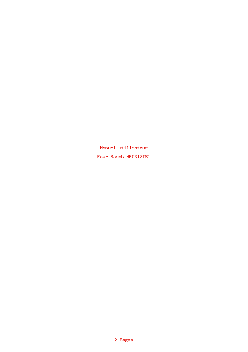 Page 1 de la notice Manuel utilisateur Bosch HEG317TS1