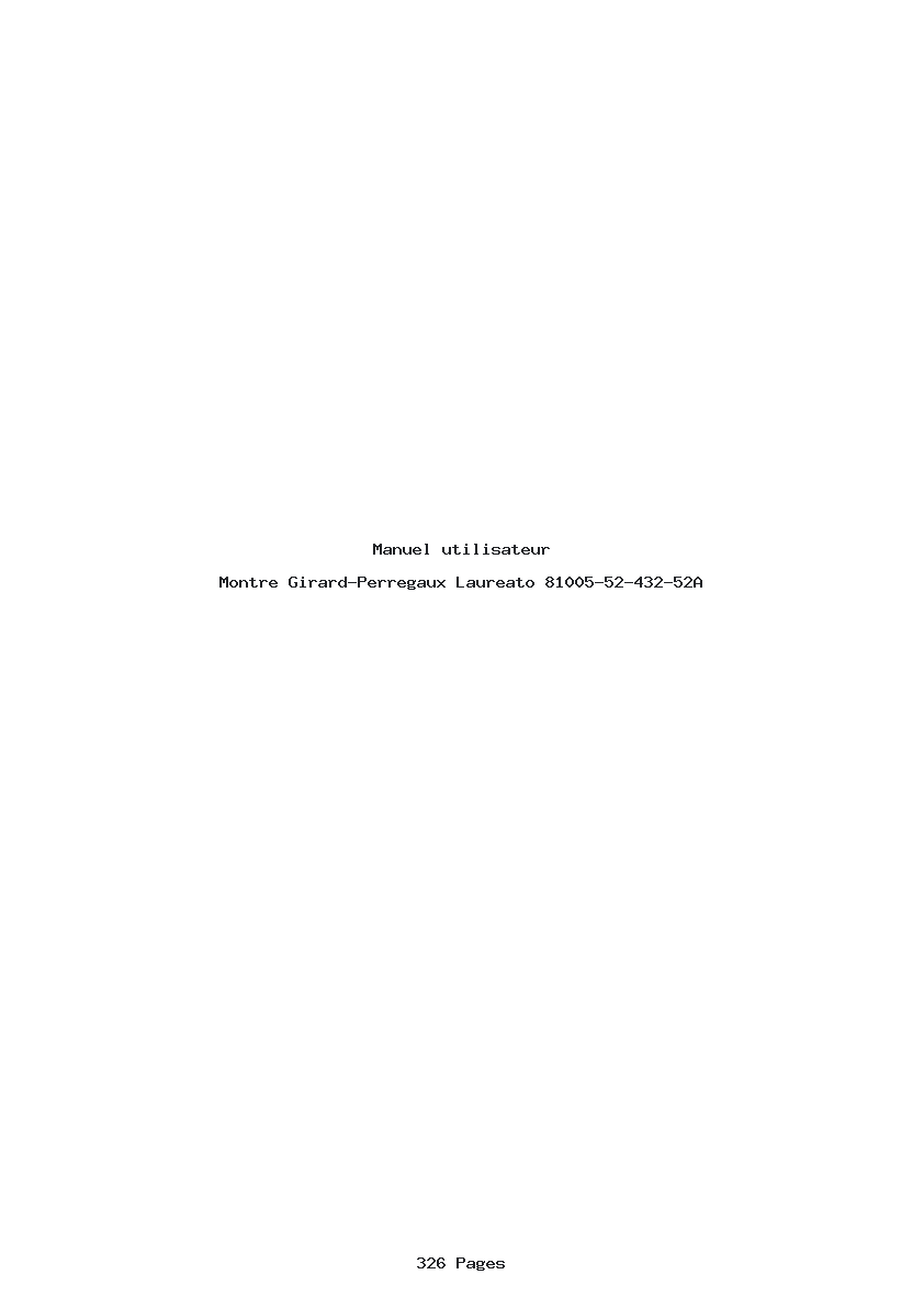 Page 1 de la notice Manuel utilisateur Girard-Perregaux Laureato 81005-52-432-52A