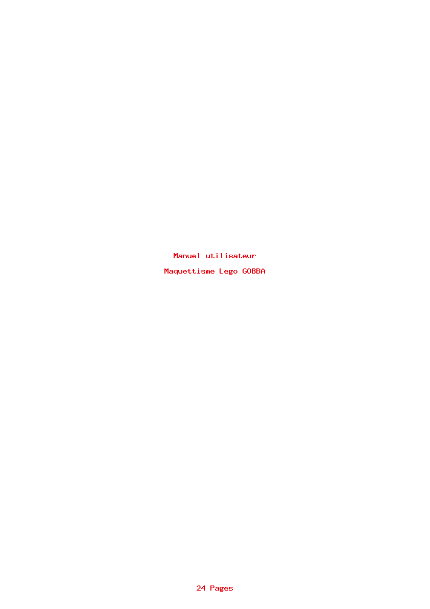 Page 1 de la notice Manuel utilisateur Lego GOBBA