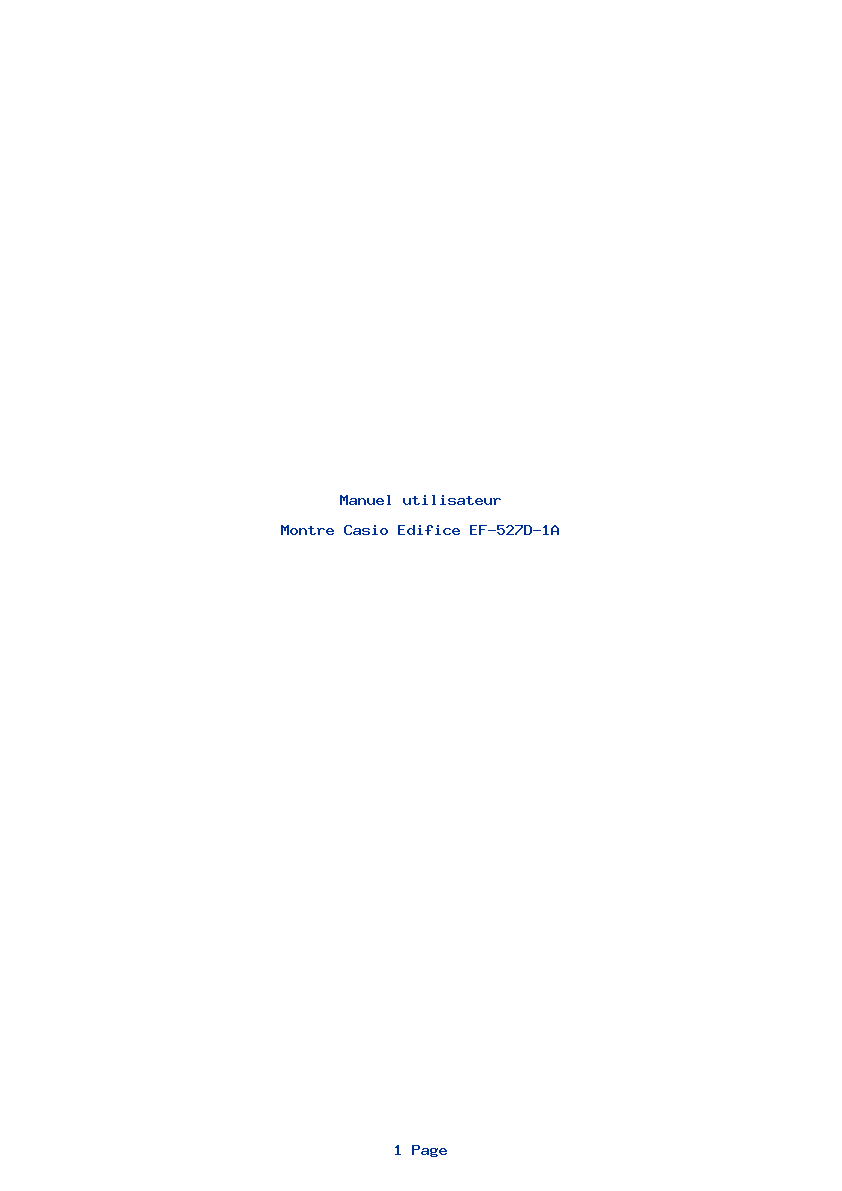 Page 1 de la notice Manuel utilisateur Casio Edifice EF-527D-1A