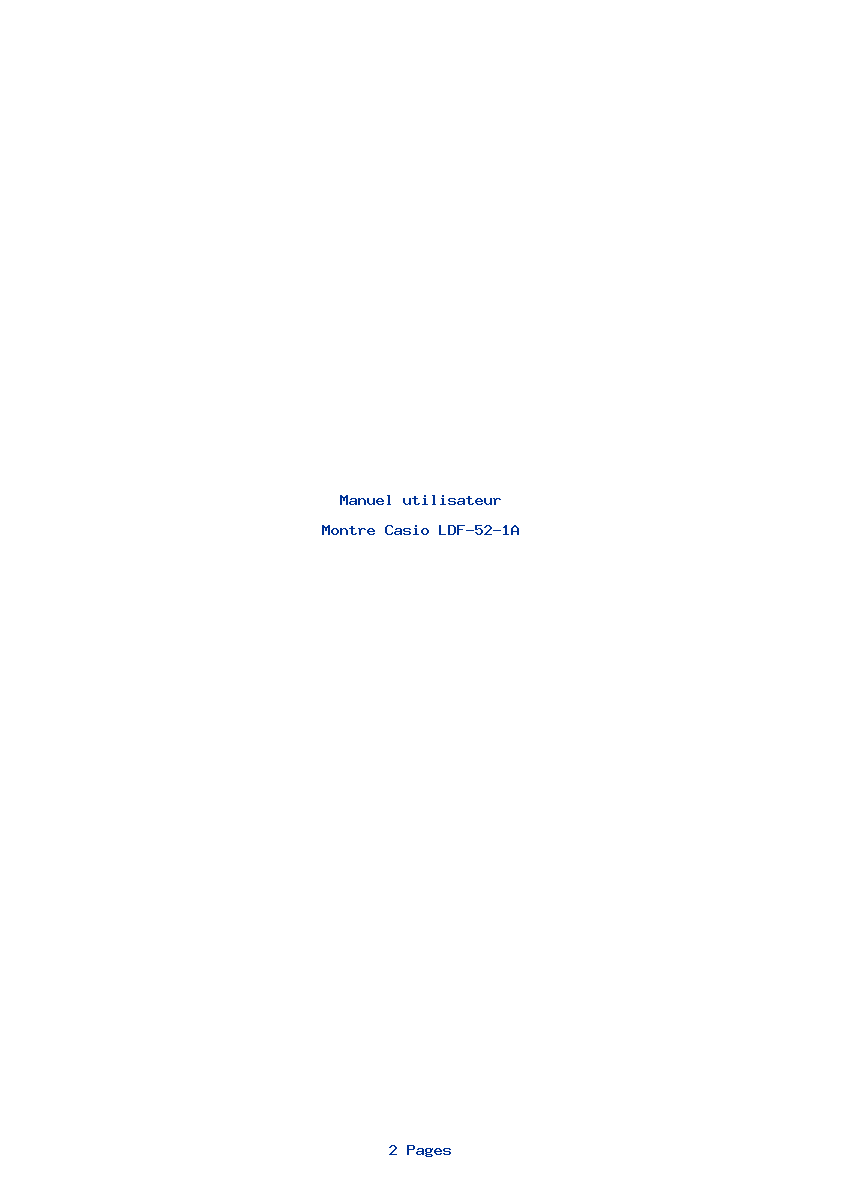 Page 1 de la notice Manuel utilisateur Casio LDF-52-1A