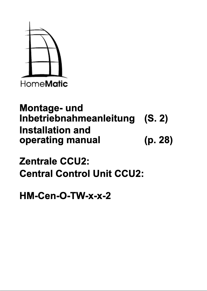 Página 1 del manual Manual de usuario eQ-3 HomeMatic Zentrale CCU2