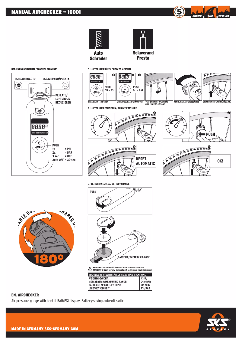 Page 1 de la notice Manuel utilisateur SKS 10001