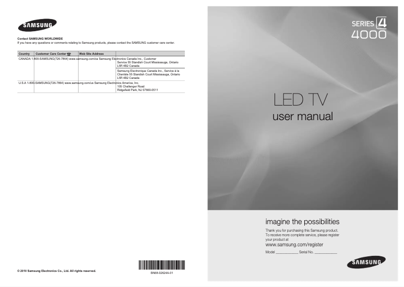 Página 1 del manual Manual de usuario Samsung UN26C4000