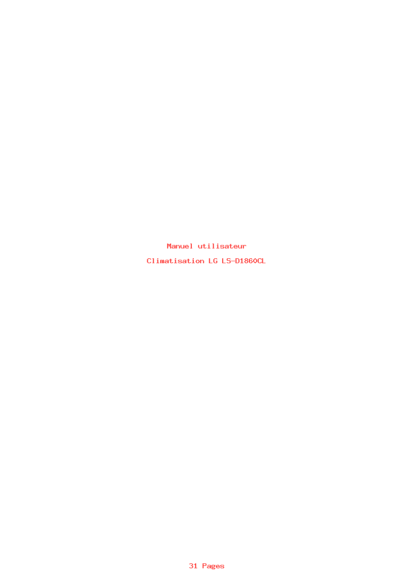 Page 1 de la notice Manuel utilisateur LG LS-D1860CL