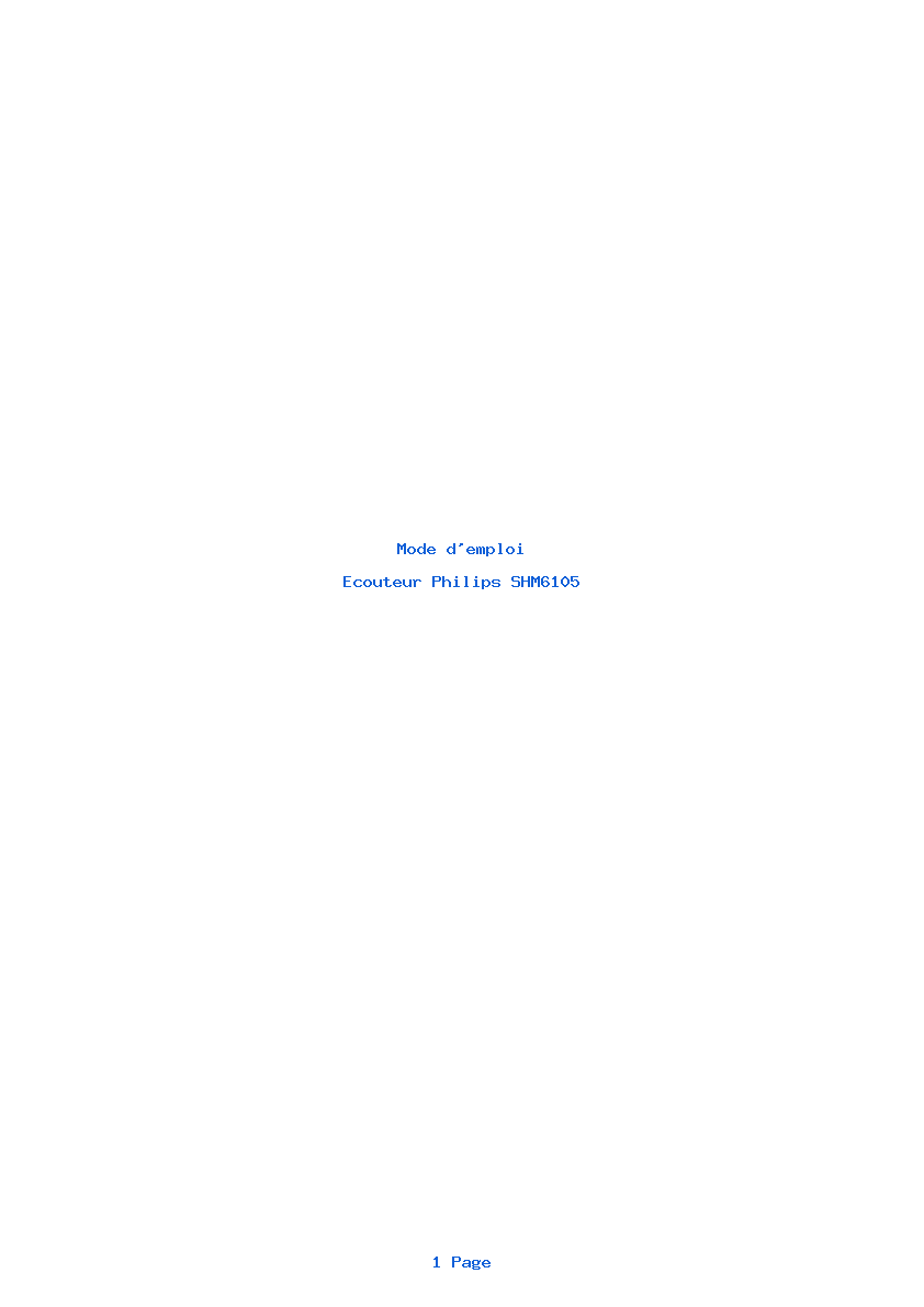 Page 1 de la notice Mode d'emploi Philips SHM6105