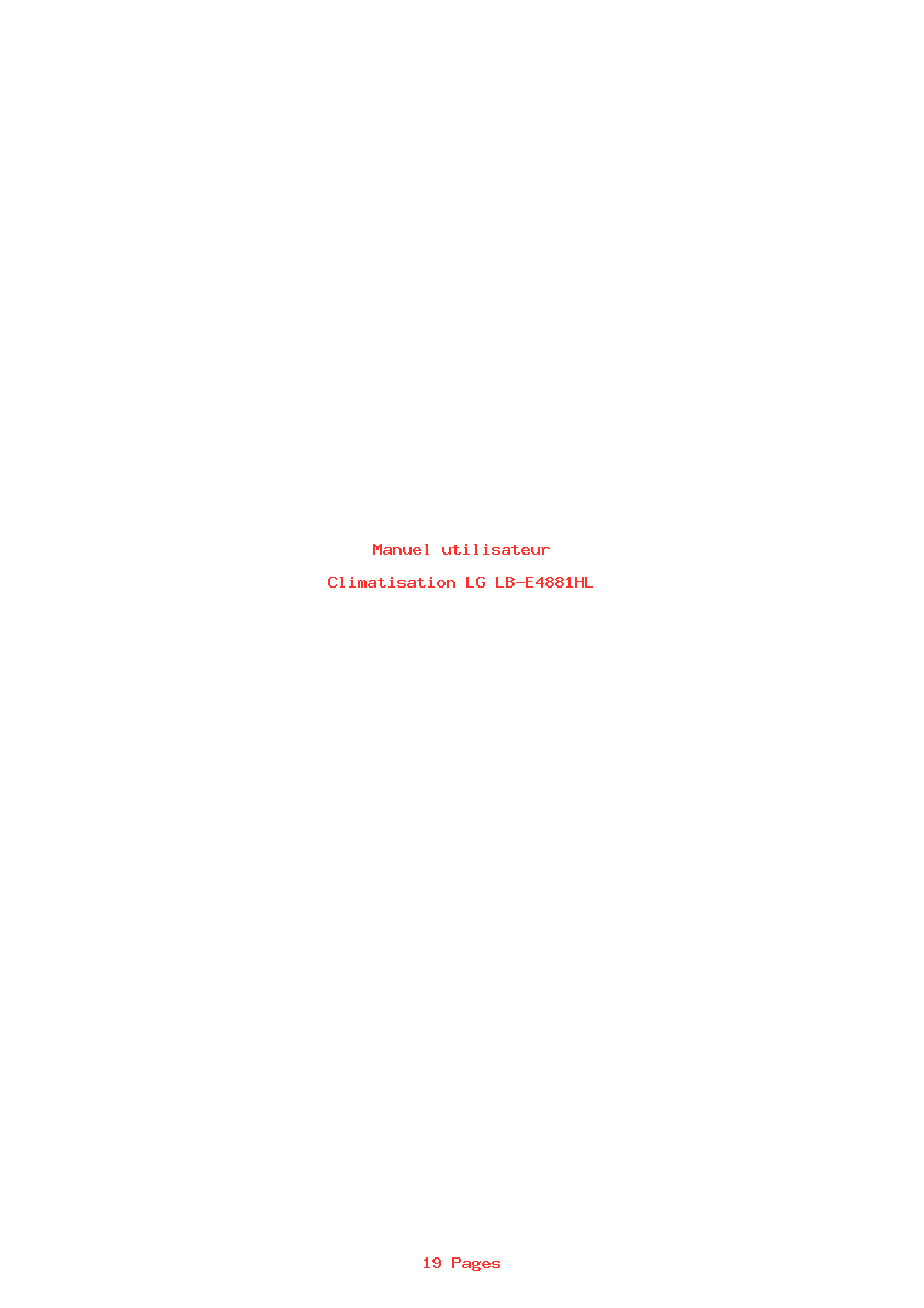 Page 1 de la notice Manuel utilisateur LG LB-E4881HL
