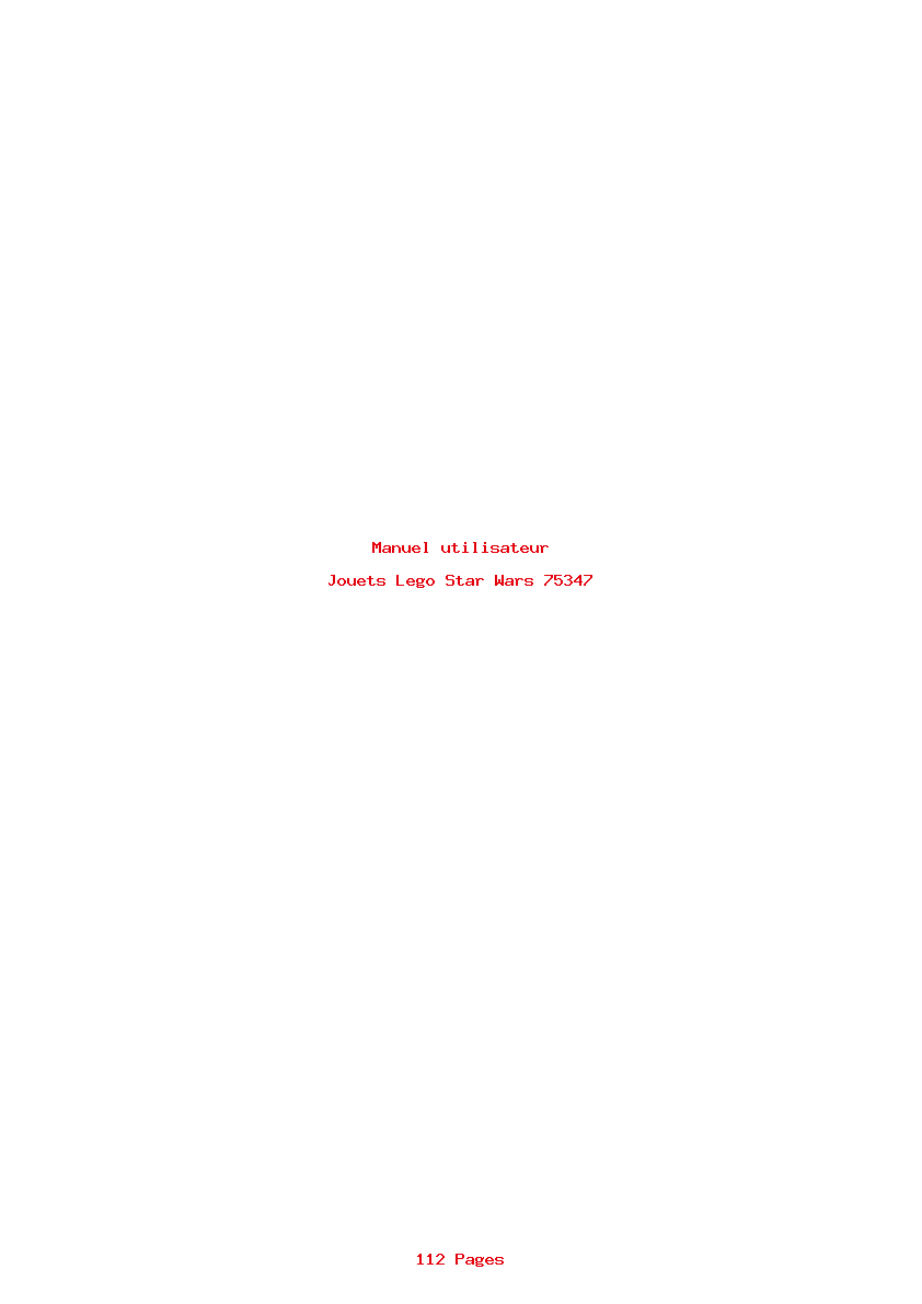 Page 1 de la notice Manuel utilisateur Lego Star Wars 75347