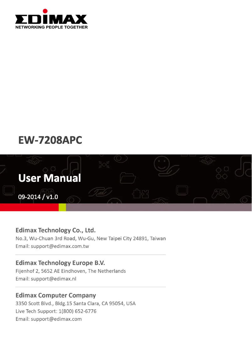 Page 1 de la notice Manuel utilisateur Edimax EW-7208APC