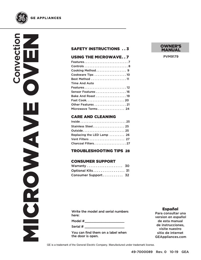 Página 1 del manual Manual de uso y mantenimiento GE Profile PVM9179FLDS