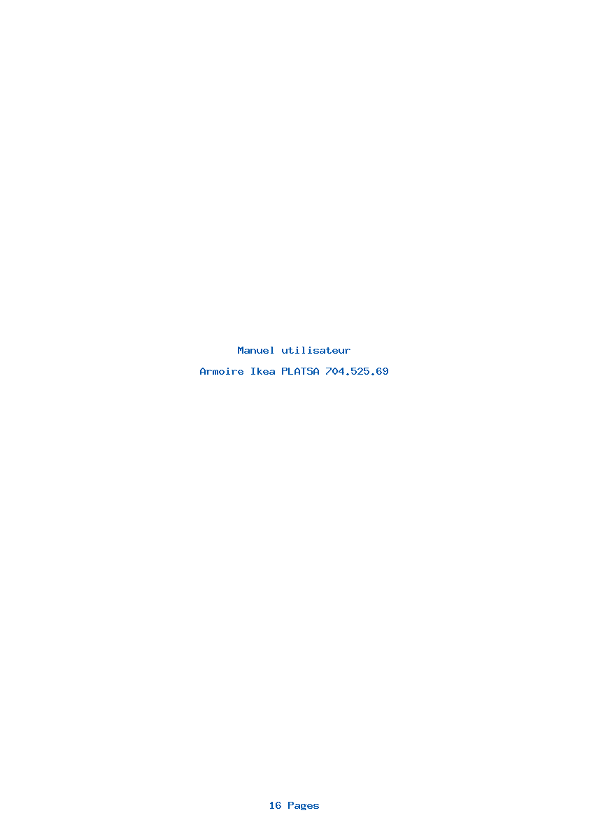 Page 1 de la notice Manuel utilisateur Ikea PLATSA 704.525.69