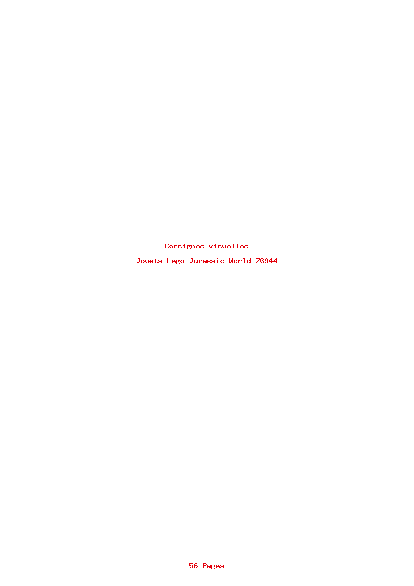 Page 1 de la notice Consignes visuelles Lego Jurassic World 76944