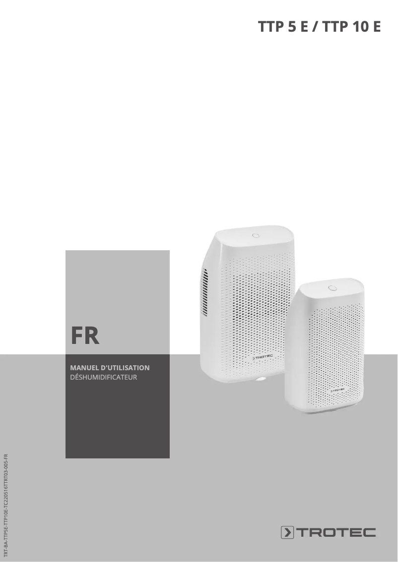 Page 1 de la notice Manuel utilisateur Trotec TTP 10 E