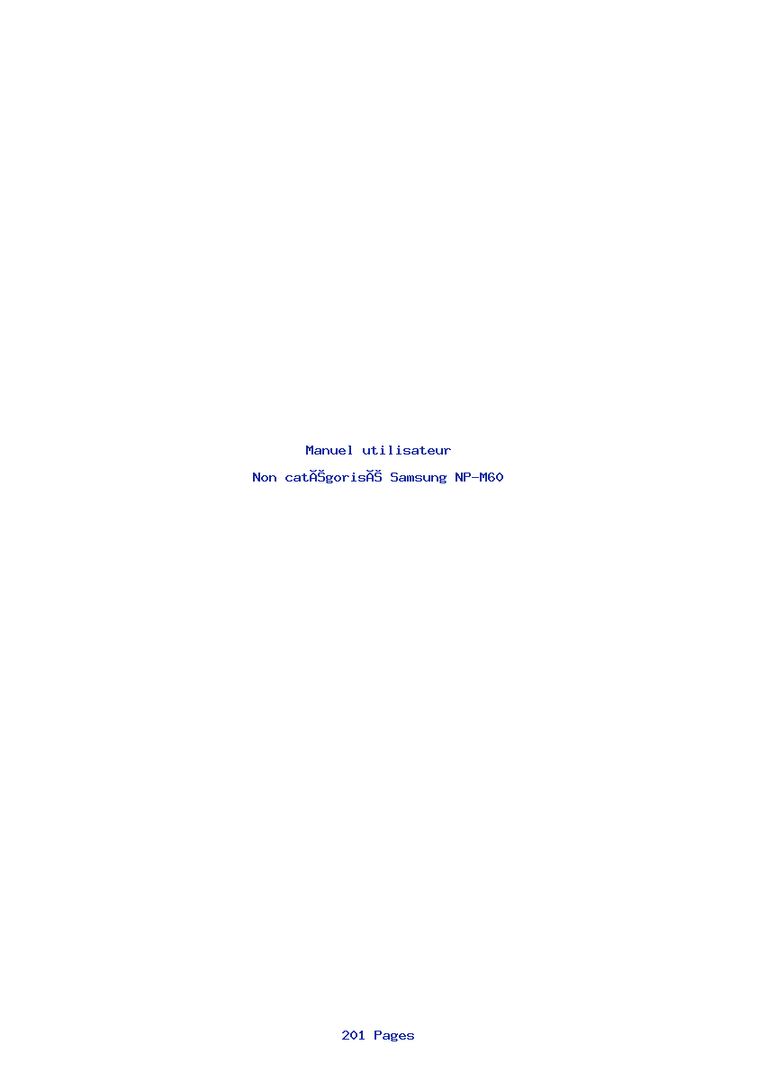 Page 1 de la notice Manuel utilisateur Samsung NP-M60