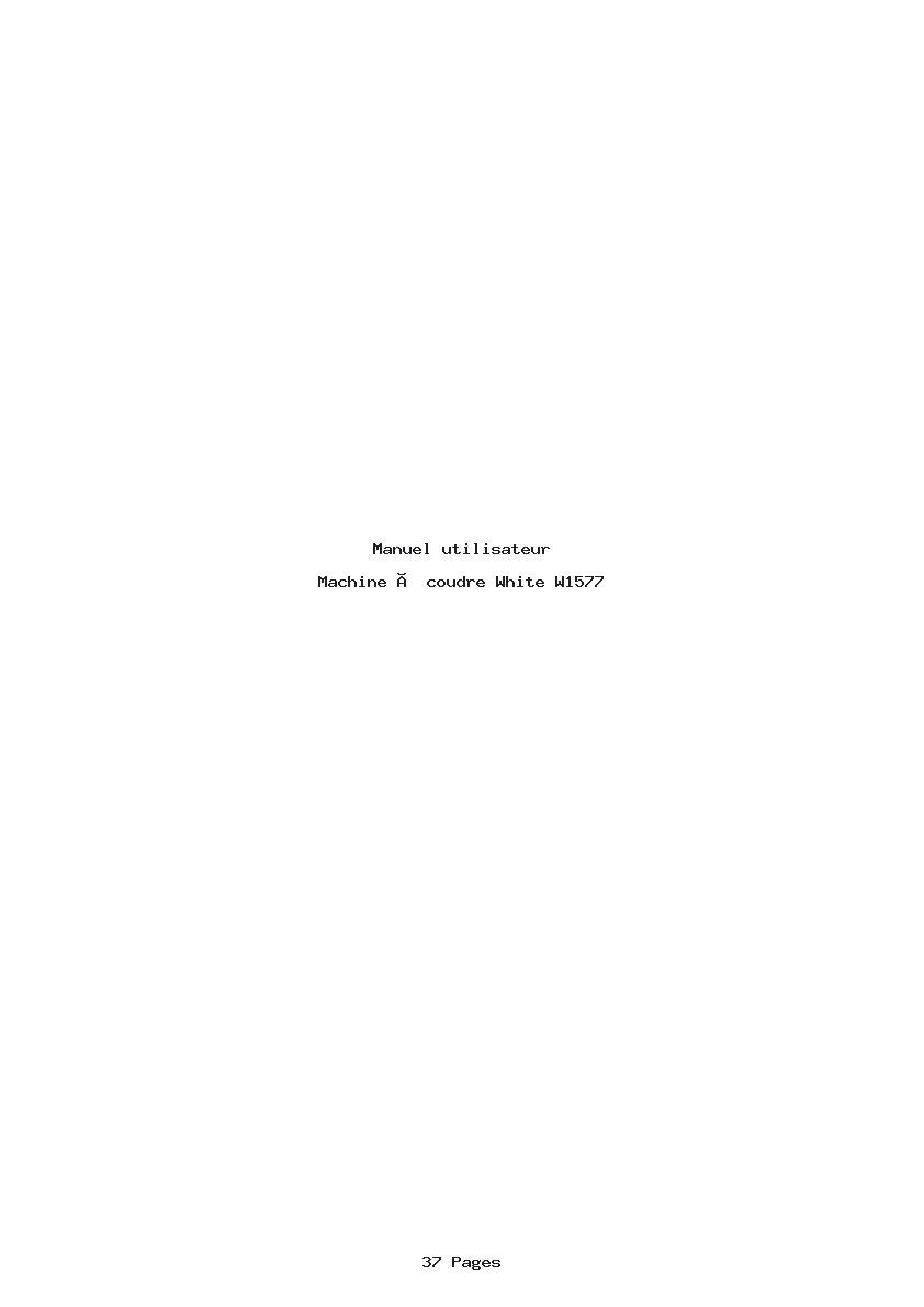 Page 1 de la notice Manuel utilisateur White W1577