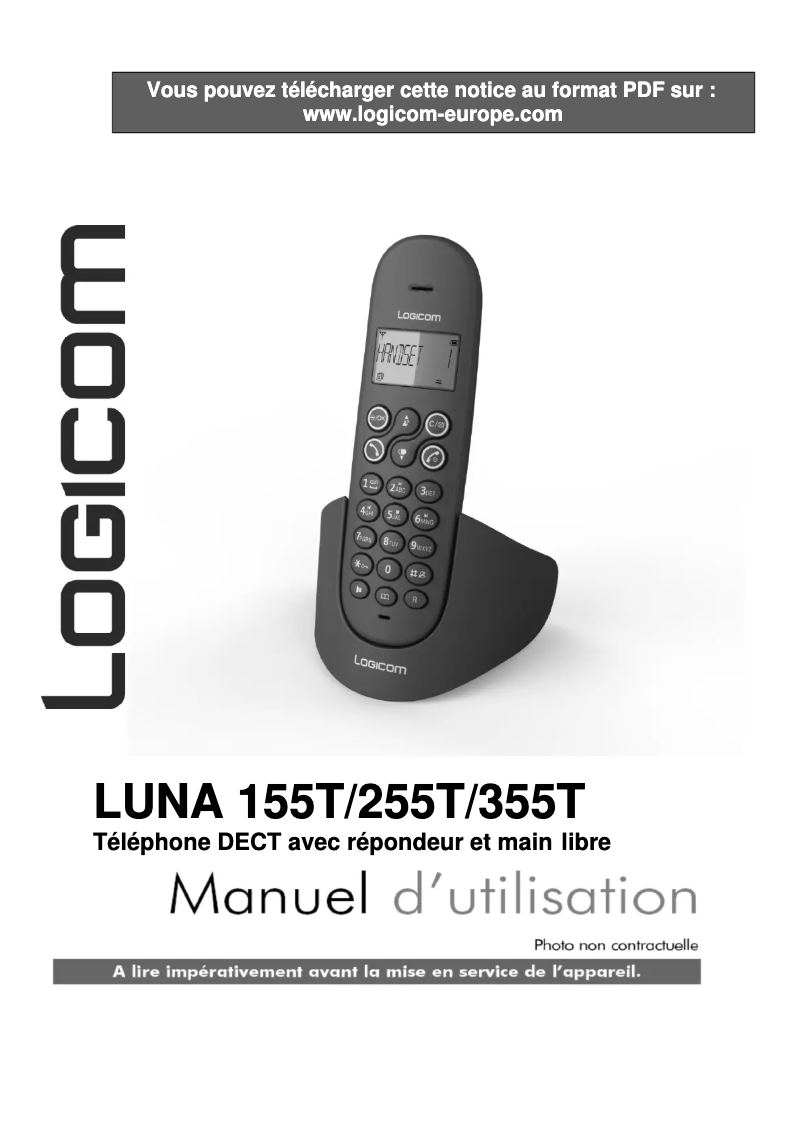 Image de la première page du manuel de l'appareil Luna 155T