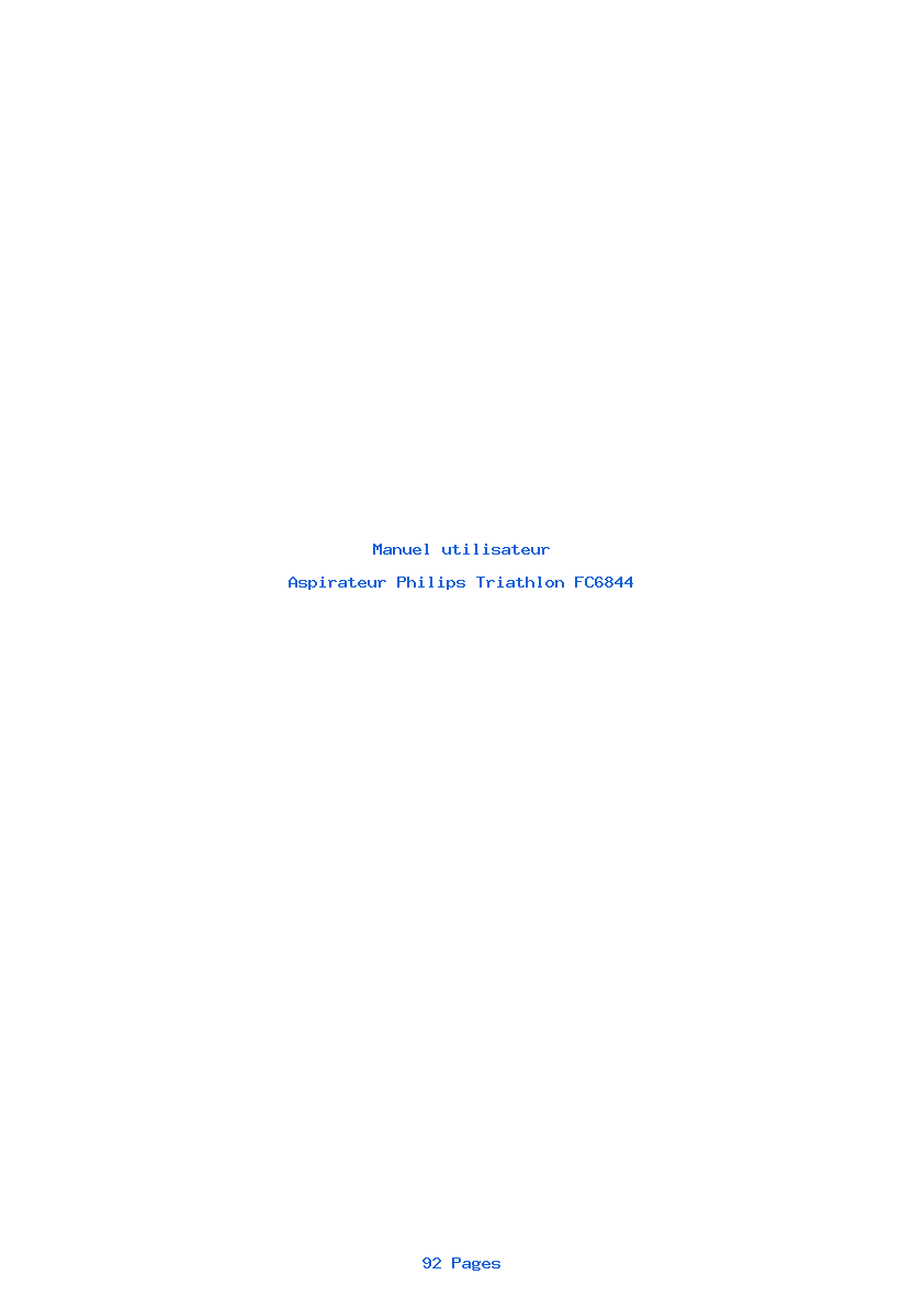 Page 1 de la notice Manuel utilisateur Philips Triathlon FC6844