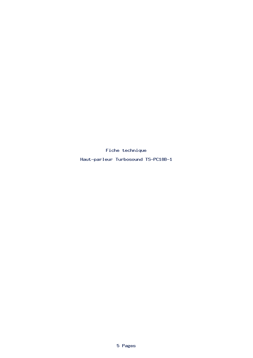 Page 1 de la notice Fiche technique Turbosound TS-PC18B-1