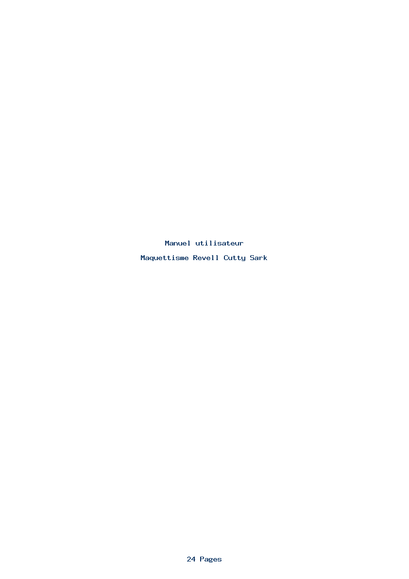 Page 1 de la notice Manuel utilisateur Revell Cutty Sark
