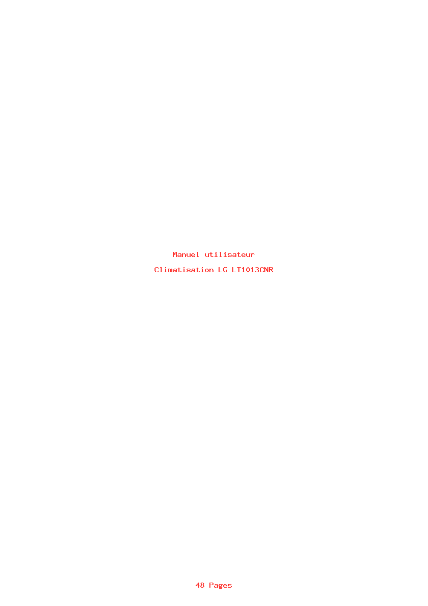 Page 1 de la notice Manuel utilisateur LG LT1013CNR