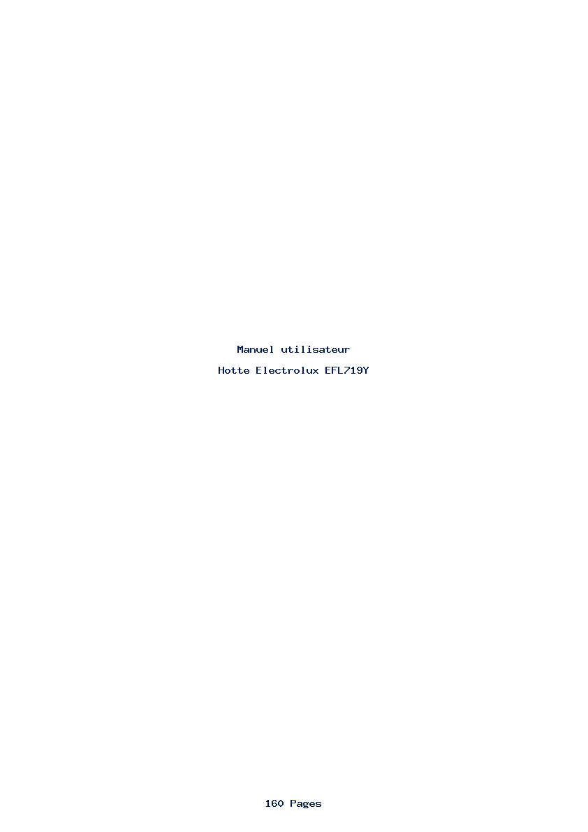 Page 1 de la notice Manuel utilisateur Electrolux EFL719Y