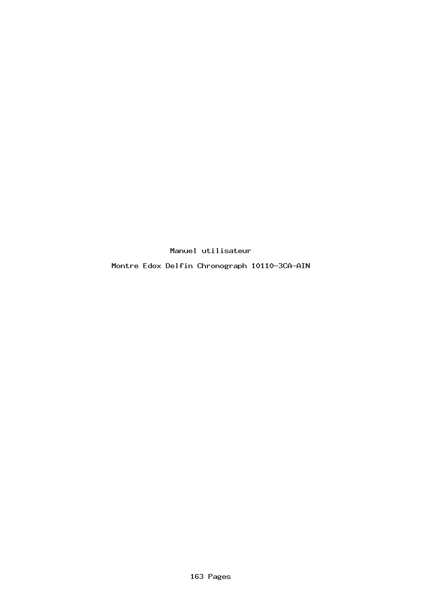 Page 1 de la notice Manuel utilisateur Edox Delfin Chronograph 10110-3CA-AIN