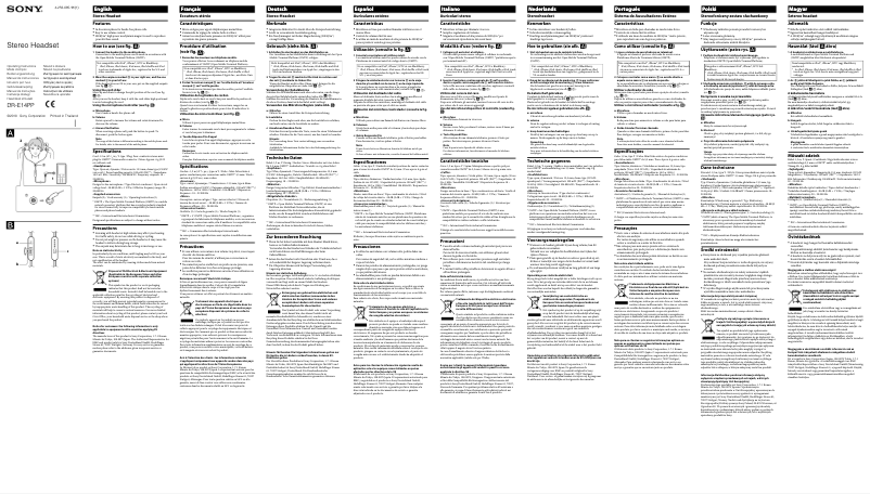 Page n°1 - Manuel utilisateur Sony DR-E14PP