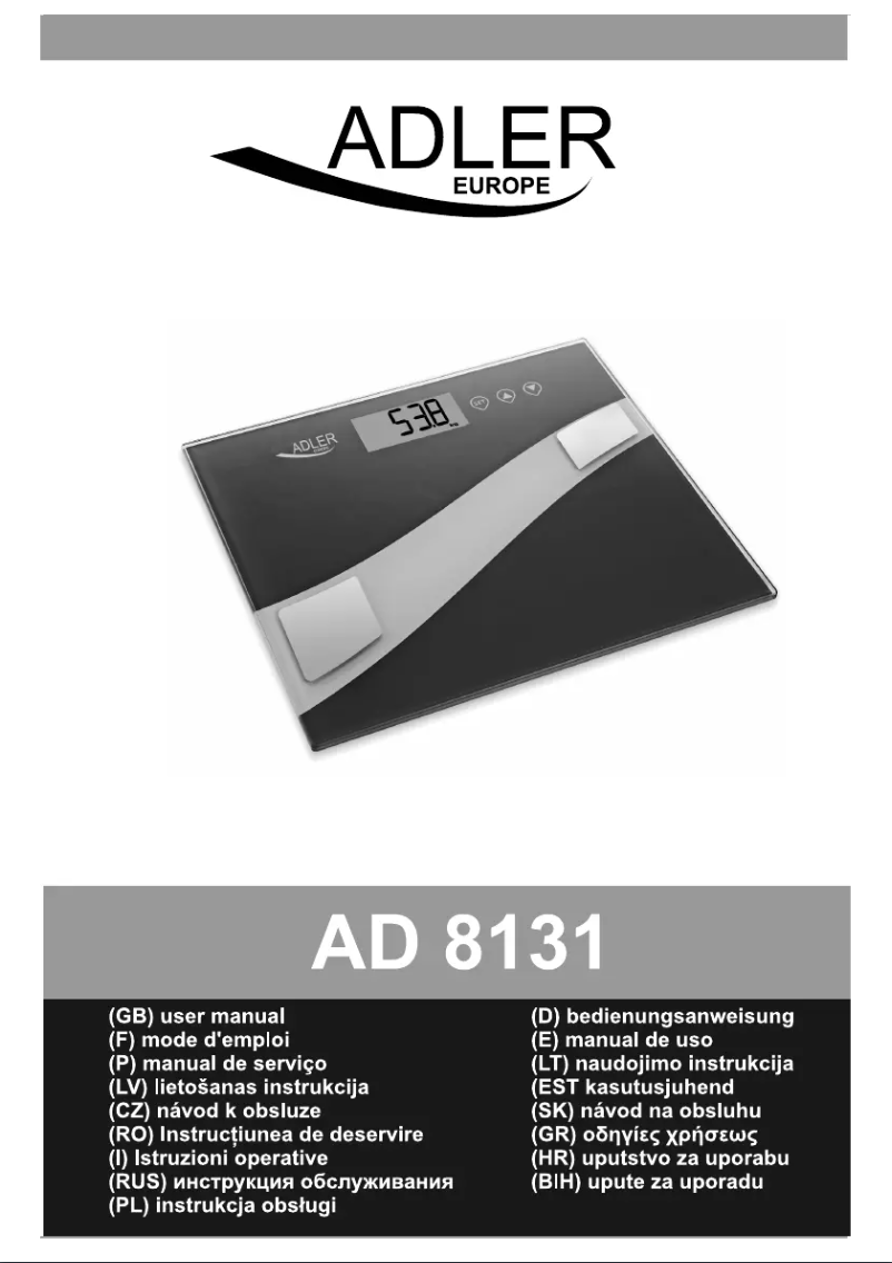 Page 1 de la notice Manuel utilisateur Adler AD 8131