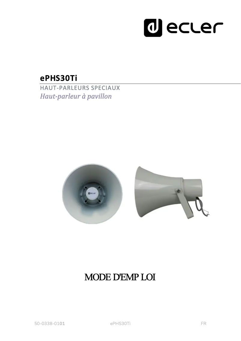 Page 1 de la notice Manuel utilisateur Ecler ePHS30Ti