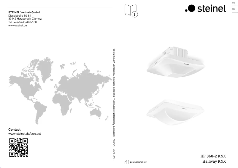 Page 1 de la notice Manuel utilisateur Steinel Hallway KNX