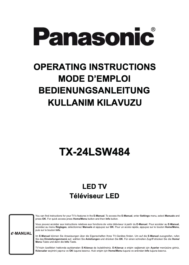 Page 1 de la notice Manuel utilisateur Panasonic TX-24LSW484