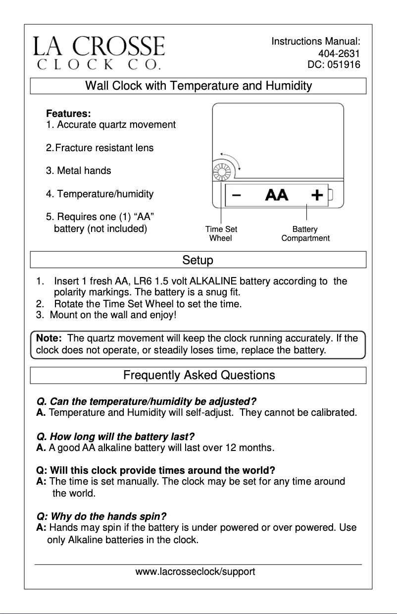 Página 1 del manual Manual de usuario La Crosse Technology 404-2631